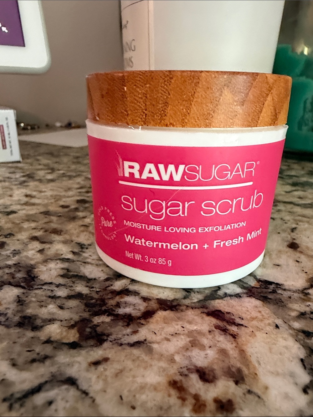 RawSugar Watermelon + Fresh Mint Sugar Scrub - Sugar Scrub 3oz